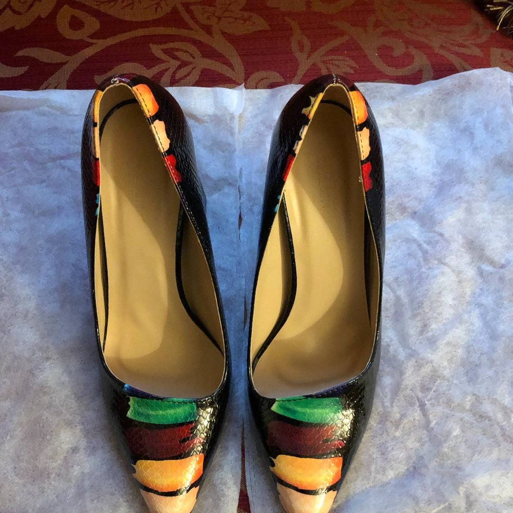 Colorblock Chunky Court Heels